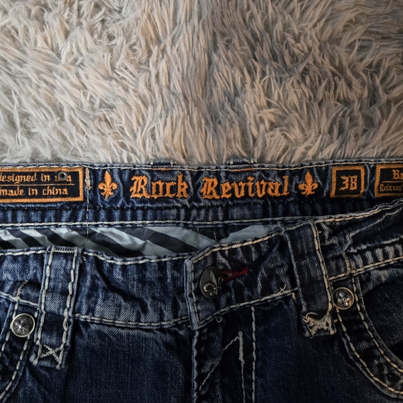 Mens 38×34 ROCK RIVIVAL Jeans - Picture 4 of 5
